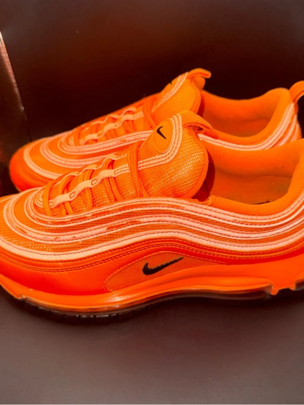 Size 9 - Nike Air Max 97 Atomic Orange Wmns, DM8338-800, Clean, No Box, Good - Picture 2 of 10